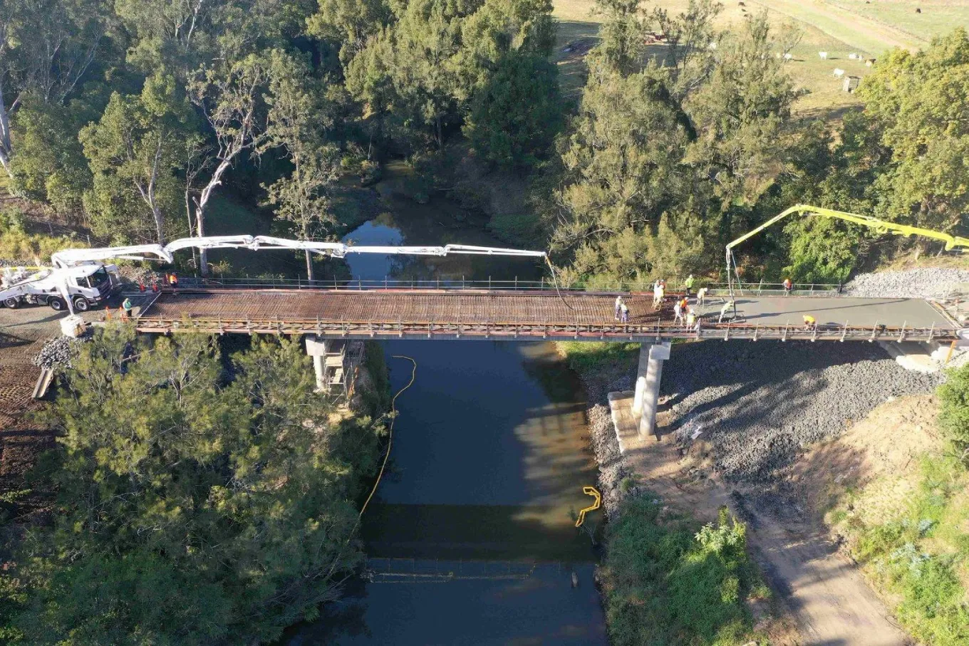 Pouring Cement on the Bridge